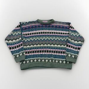 Vintage Concrete Sweater Womens M Cotton Knit Retro 80s 90s Crewneck